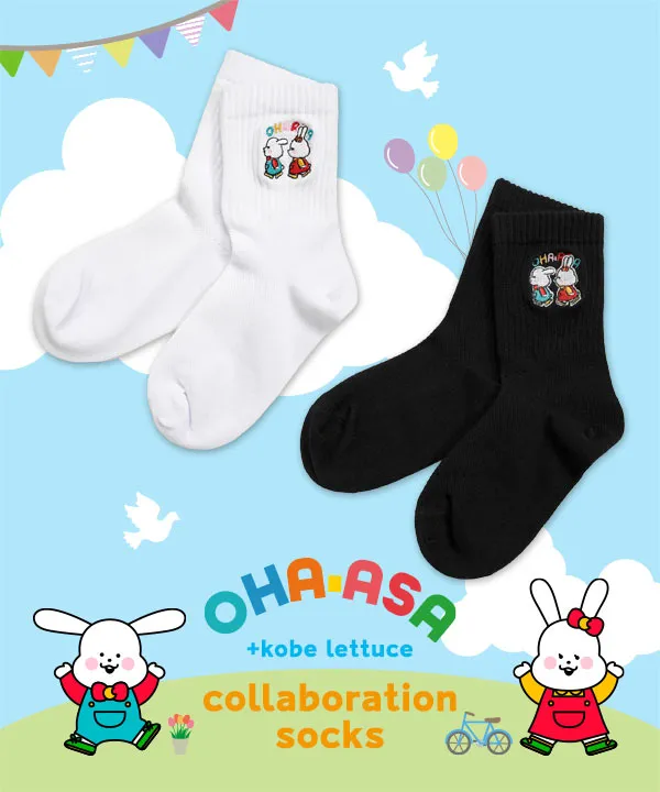 おは朝コラボ ] おきたくん＆めざめちゃん刺繍ソックス [J1187