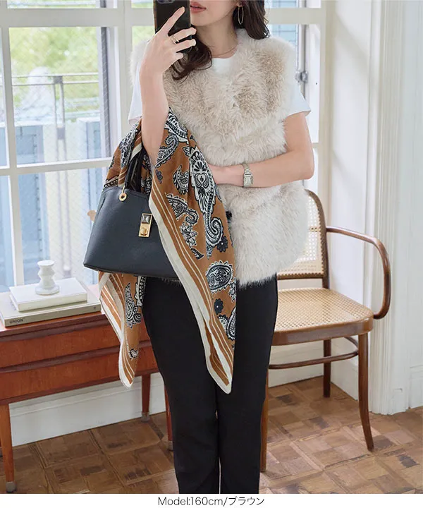 大判ウールタッチスカーフ [J1201] | 送料無料 1/18(日)12:00~1/19(月