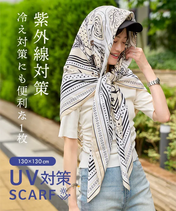 Corteiz Allstarz Scarf（ストール希少 UVカット ] 130cm万能ビッグサイズ大判ストールスカーフ [J1221]| 送料