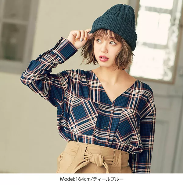 リバーシブルケーブルニットキャップ [J623] - レディースファッション