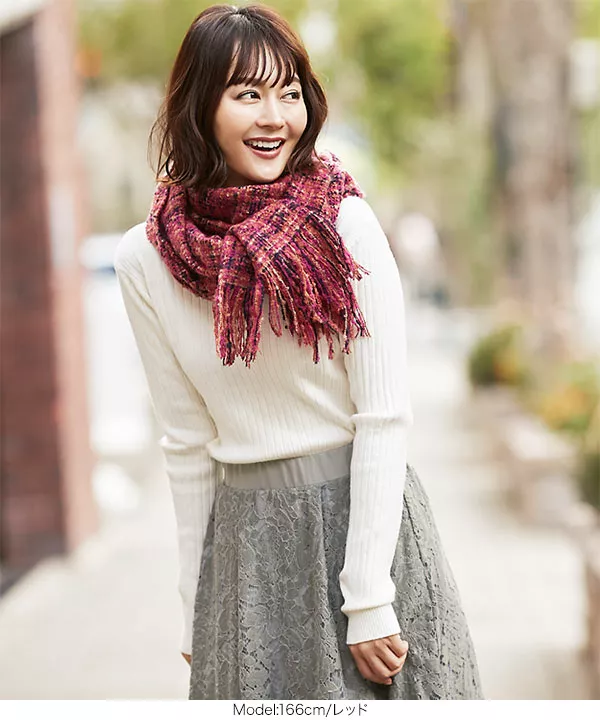 ブークレツイードストール [J748] - レディースファッション通販 神戸