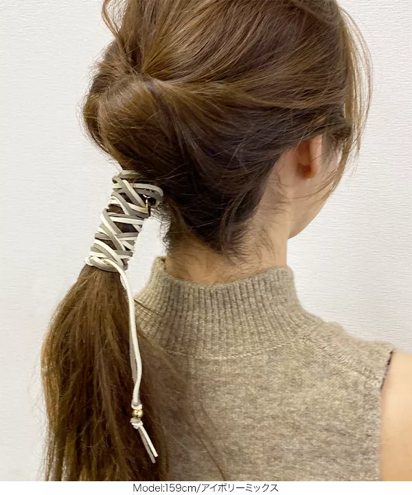 スエードライクポニーヘアフックコード [J862]