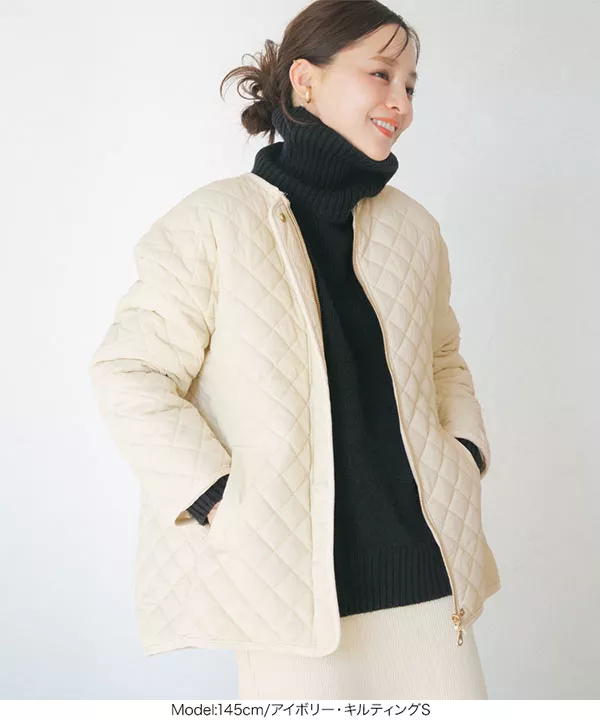 田中亜希子さんコラボ ] 選べる2type 2Wayボアorキルティングコート