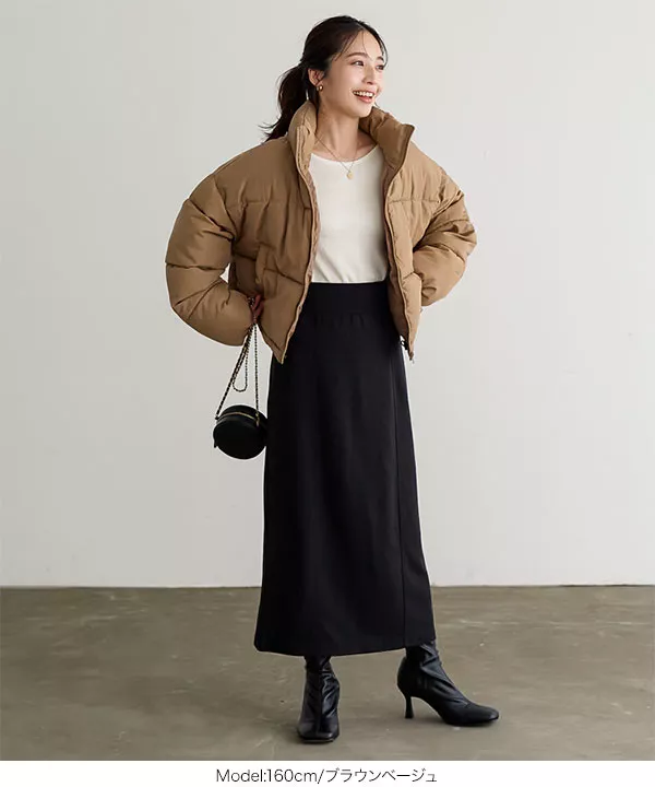 スタンドカラーフェイクダウン[K1131] - レディースファッション通販