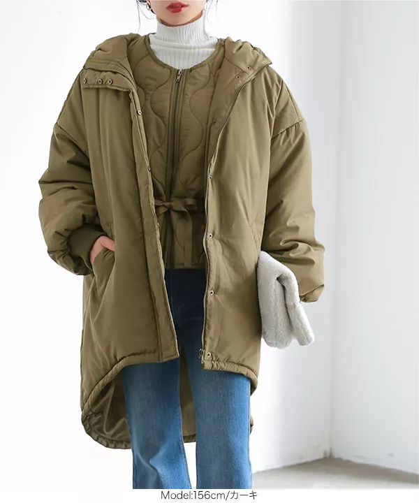 【美品】PROTAGONISTA フード付きアウター　中綿ポンチョ型 001.jpg