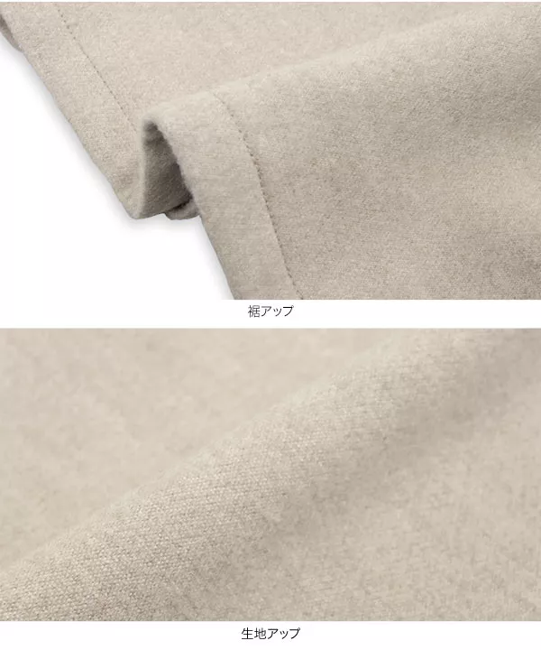 ［ プチレタス ］袖折り返し配色ミドルコート [K1182]