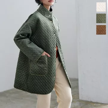 キルティングベロア中綿コート [K1206]