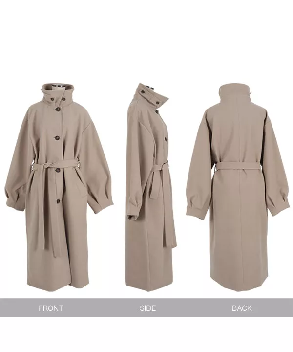 スタンドロングコート [K1255]｜送料無料！ - レディースファッション