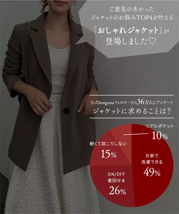 ウォッシャブルジャケット [K1256] - レディースファッション通販 神戸