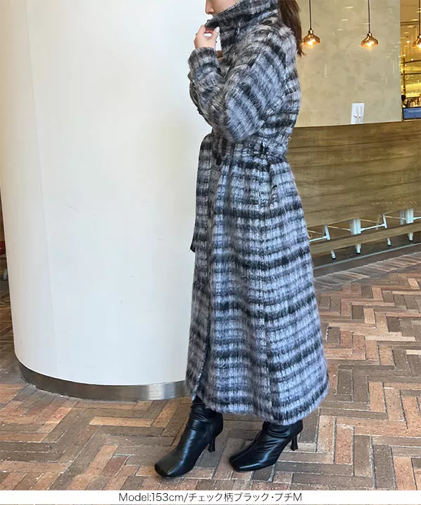 feepur ステンカラーコート コート シャギー2wayロングコート