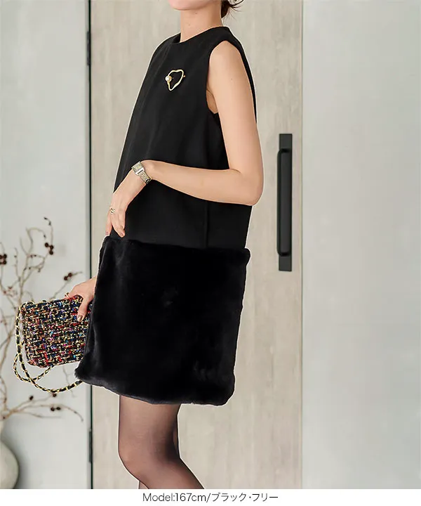 ファー切替フェイクルールジレベスト [K1280] - レディース