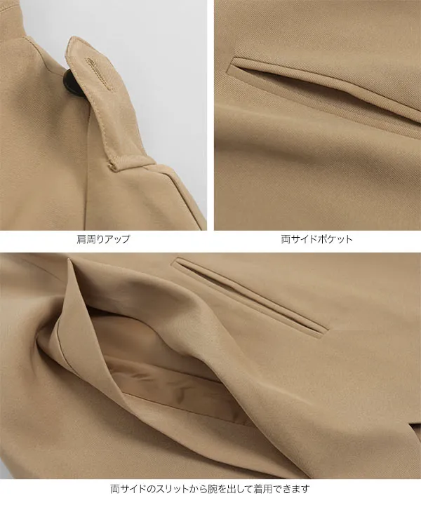 スカラップデザインケープトレンチコート [K1302] - レディース