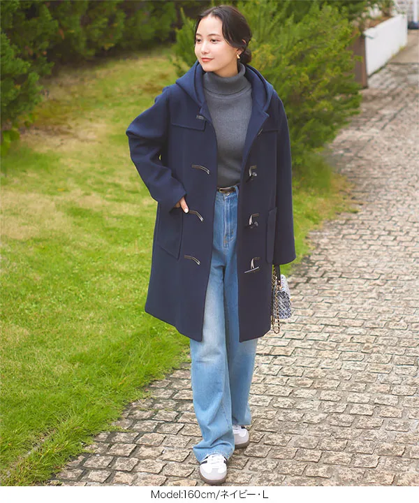 人気特価 M レディース - [K1311] ストレッチダッフルコート ] L 服＆ファッション小物