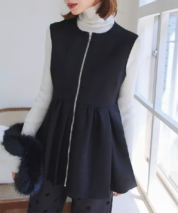 ボリュームシルエットペプラムジレベスト  [K1352] 　