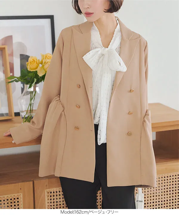 Amazon | [神戸レタス] ジャケット ダブルボタン ペプラム