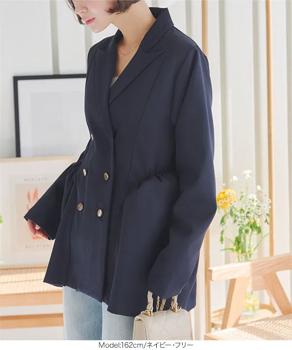 Amazon | [神戸レタス] ジャケット ダブルボタン ペプラム