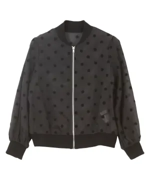 シアーフロッキードットブルゾン [K1367] - レディースファッション