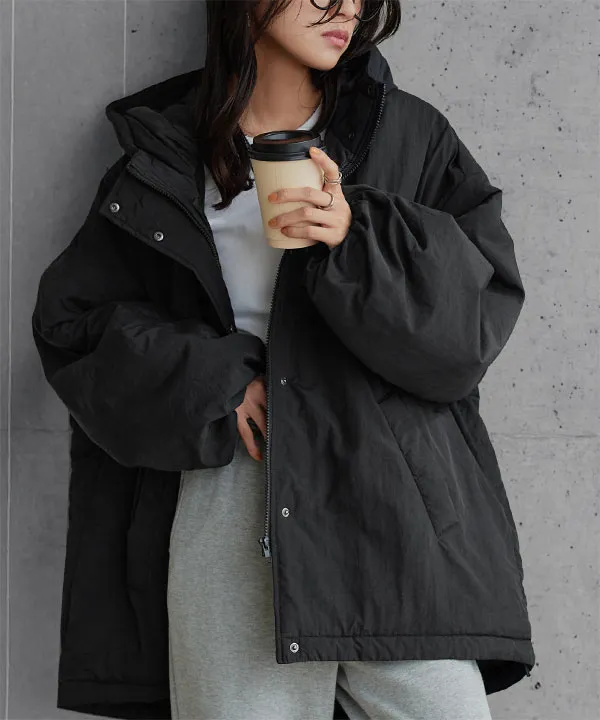 中綿フード付きロングモンスターブルゾン [K1378] - レディース