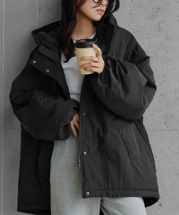 中綿フード付きロングモンスターブルゾン [K1378] - レディース