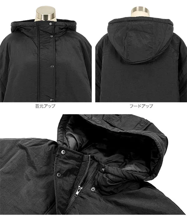 中綿フード付きロングモンスターブルゾン [K1378] - レディース