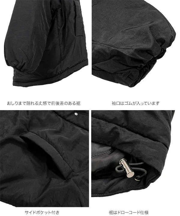 フードブルゾンたつ様 JUST ONE LAYER】ダウンファブリック ジップアップ フード ブルゾン