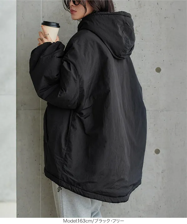 中綿フード付きロングモンスターブルゾン [K1378] - レディース