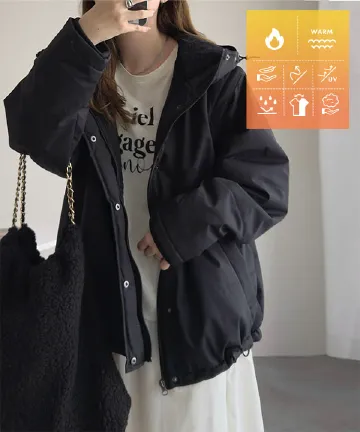 [ あったか裏シャギー ] 袖取り外しOK 2WAYミディアムアウター [K1380]