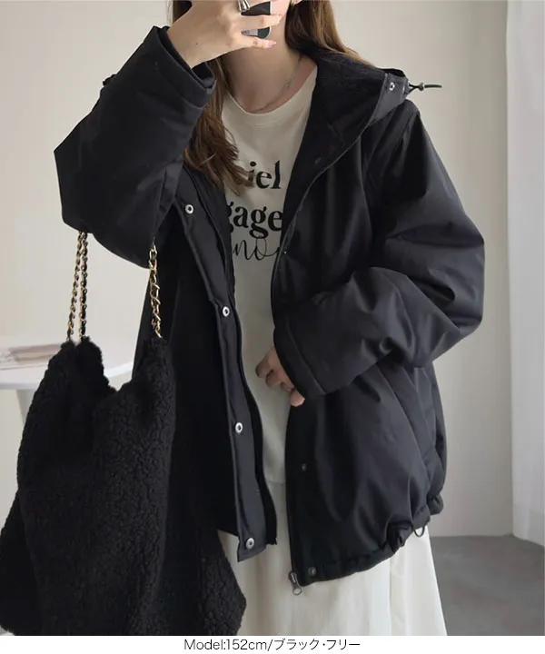 あったか裏シャギー ] 袖取り外しOK 2WAYミディアムアウター [K1380