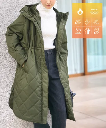 [ あったか裏シャギー ] ウエストストリングロングアウター [K1381]