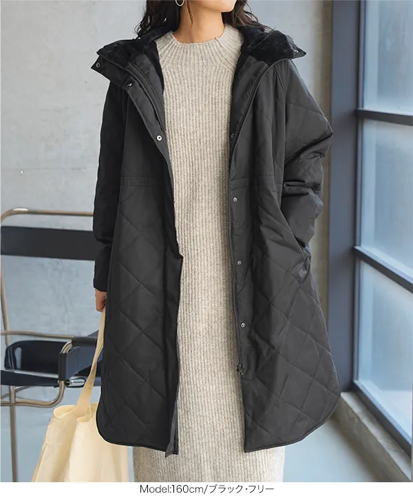 あったか裏シャギー ] ウエストストリングロングアウター [K1381