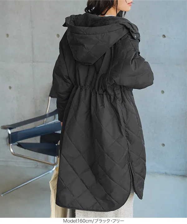 あったか裏シャギー ] ウエストストリングロングアウター [K1381