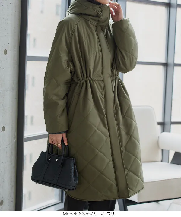 あったか裏シャギー ] ウエストストリングロングアウター [K1381