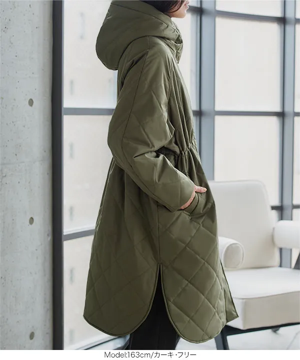 あったか裏シャギー ] ウエストストリングロングアウター [K1381