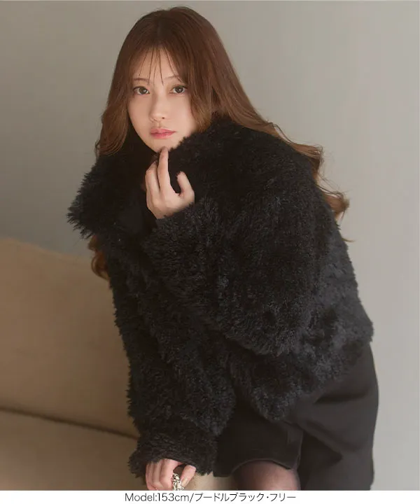 小澤美里さんコラボ ]リボンブローチつきエコファーショート