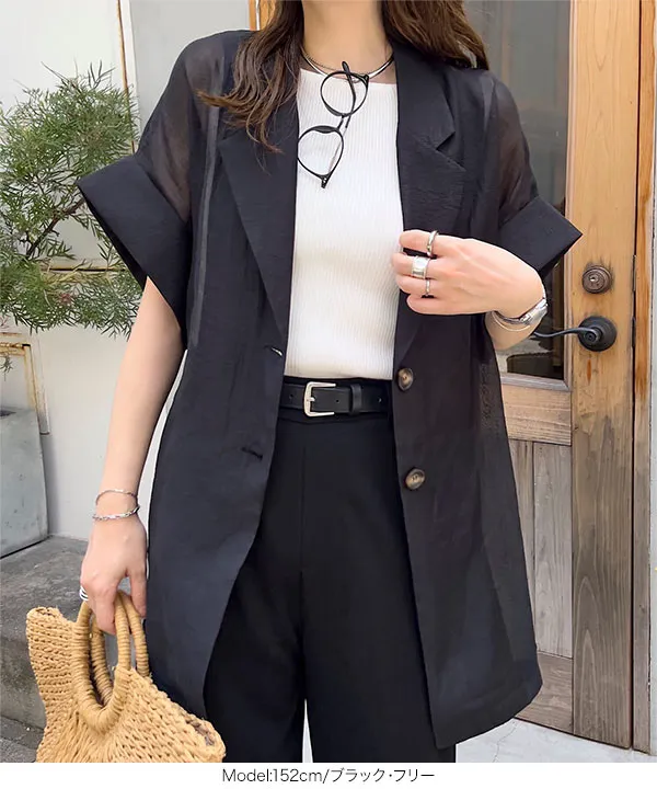 シアーテーラードジャケット [K1390] - レディースファッション通販