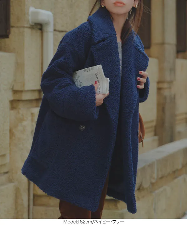 ビッグカラーボアコート [K1392] - レディースファッション通販 神戸