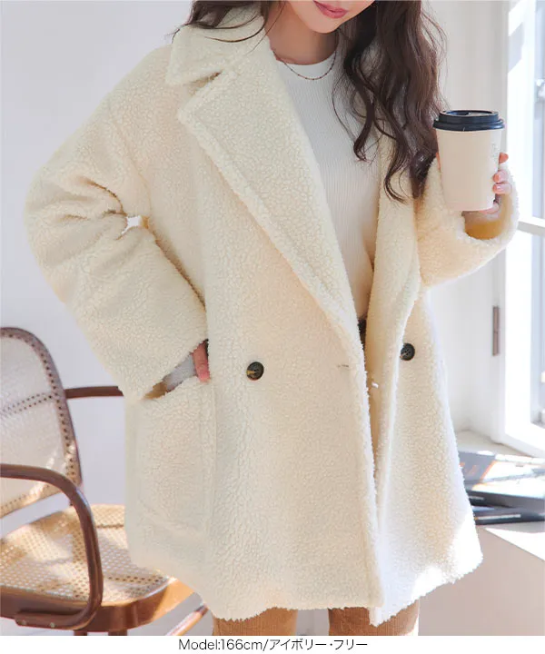 ビッグカラーボアコート [K1392] - レディースファッション通販 神戸