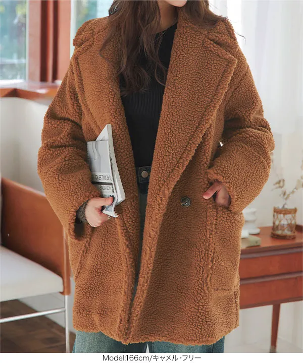 美品★JURGEN LEHL ボアコート ビックカラー ロングコート 裏ボア ビッグカラーボアコート [K1392] - レディースファッション通販 神戸