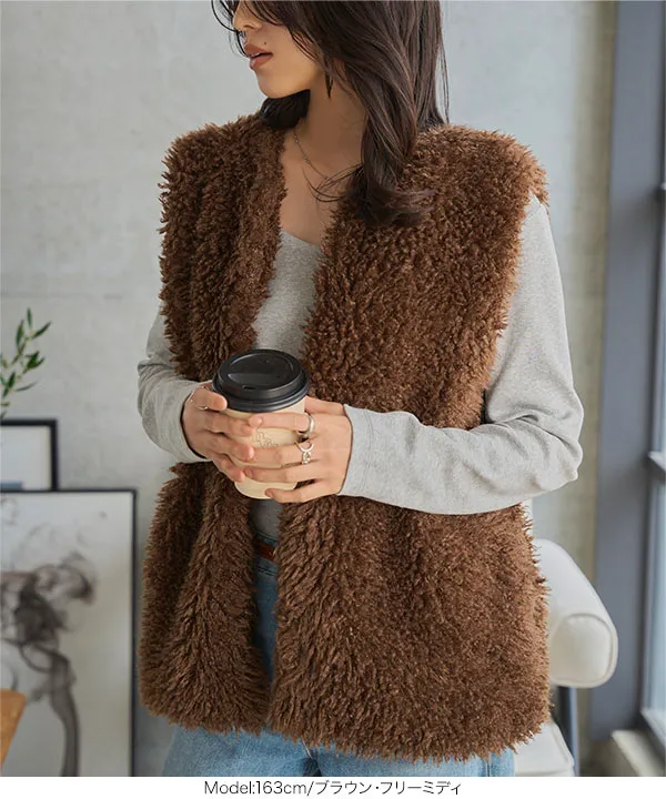 Labrador ブラウンファーベスト Labrador ブラウンファーベスト ベスト 「2023AW新色登場・お気に入り