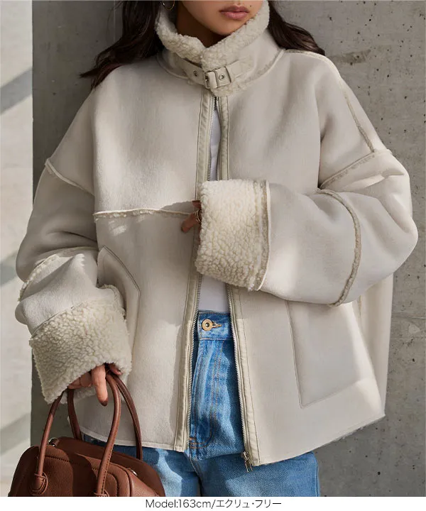 ムートンボアライダースコート [K1400] - レディースファッション通販