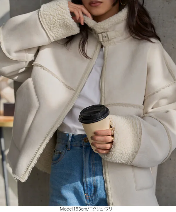 ムートンボアライダースコート [K1400] - レディースファッション通販