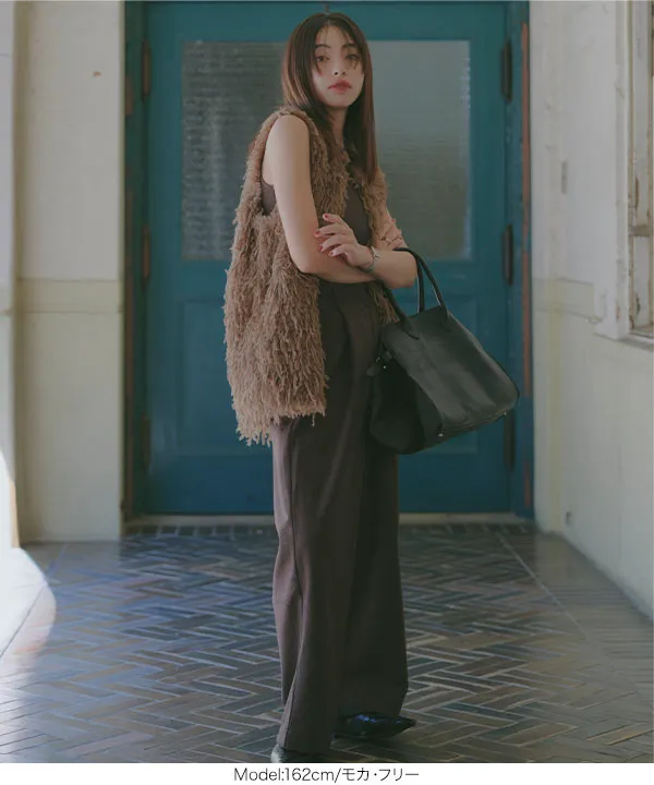ファー　ベスト　ボリューム ボリュームロングファーベスト [K1402] - レディース