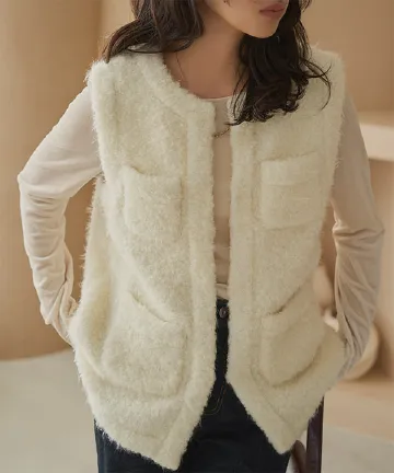 シャギーツイードジレ [K1406] - レディースファッション通販 神戸