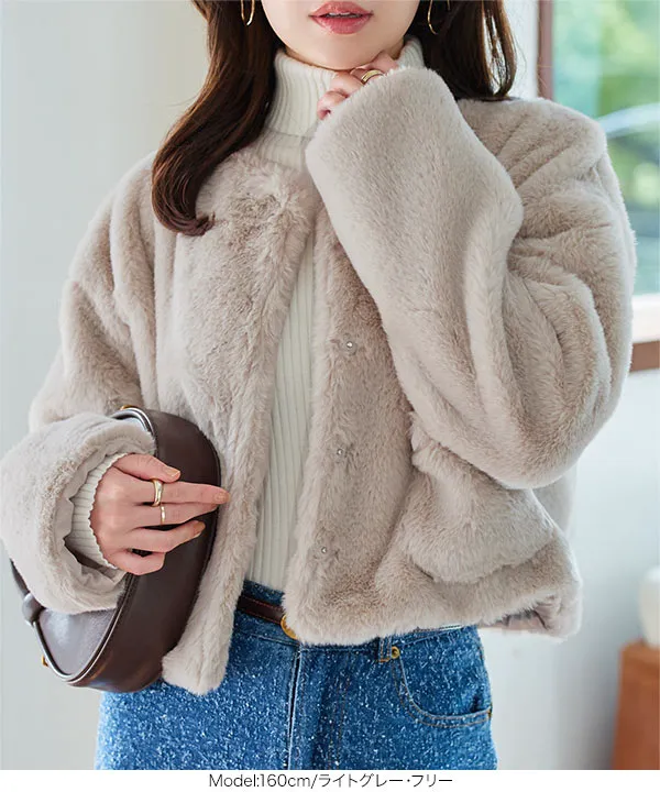 ボリューミーエコファーコート [K1409] - レディースファッション通販