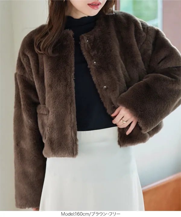 使用感無しの美品✩ポケット有✩レッキス✩ファーコート✩柔らか✩ふかふか 使用感無しの美品✩ポケット有✩レッキス✩ファーコート✩柔らか