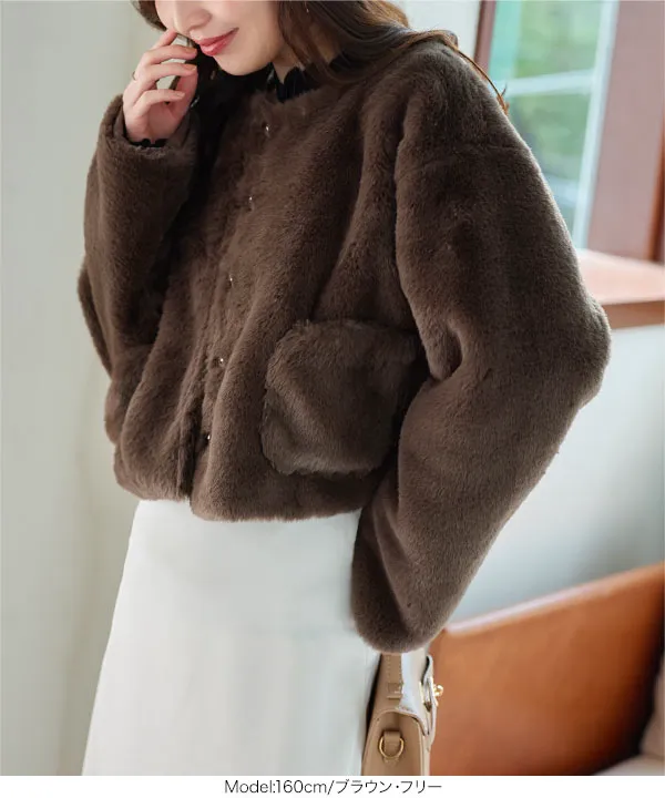 coco　コヨーテファー　40 ボリューミーエコファーコート [K1409] - レディースファッション通販