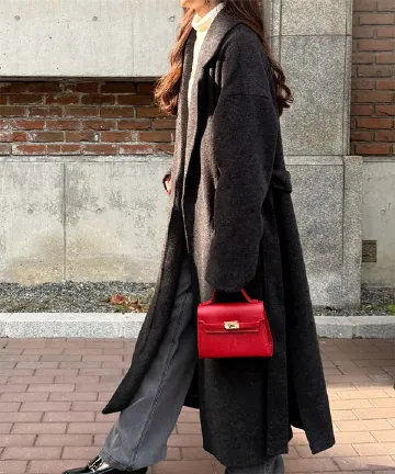 SOU・SOU キモノ袖 ロングコート ガウン ウエストベルト フリーサイズ