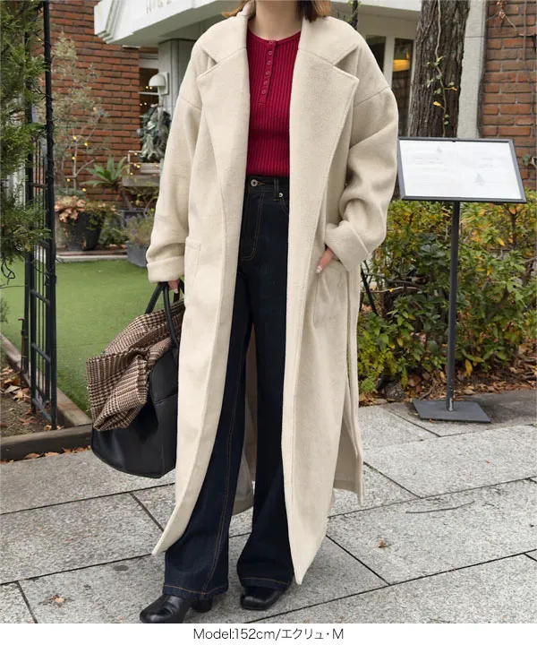 ウエストリボンデザインロングガウンコート [K1412]| 秘密のSALE☆ 2/5