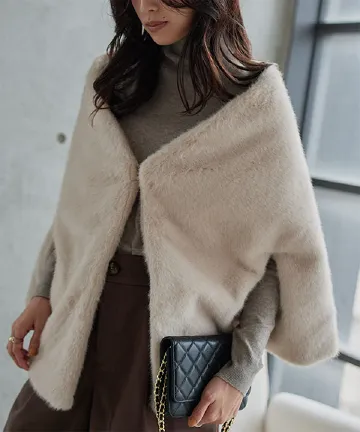 ファーケープマント [K1415]