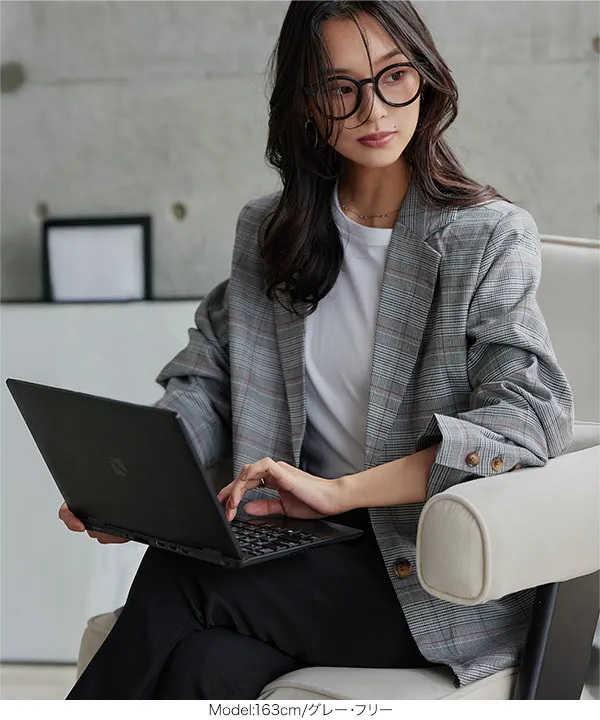 チェック柄 オーバージャケット [K1417] - レディースファッション通販